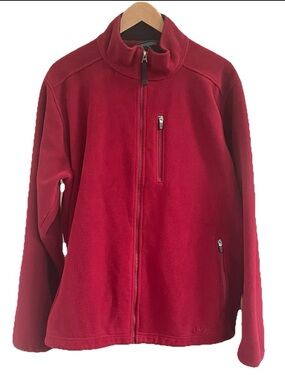 Vintage LL Bean Polartec Fleece Jacket Men’s L Red Full Zip 90s Outdoor Hiking